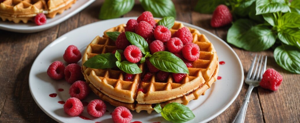 Délicieuse Gaufre Arc-en-Ciel à la Framboise et au Basilic : Recette Facile et Express