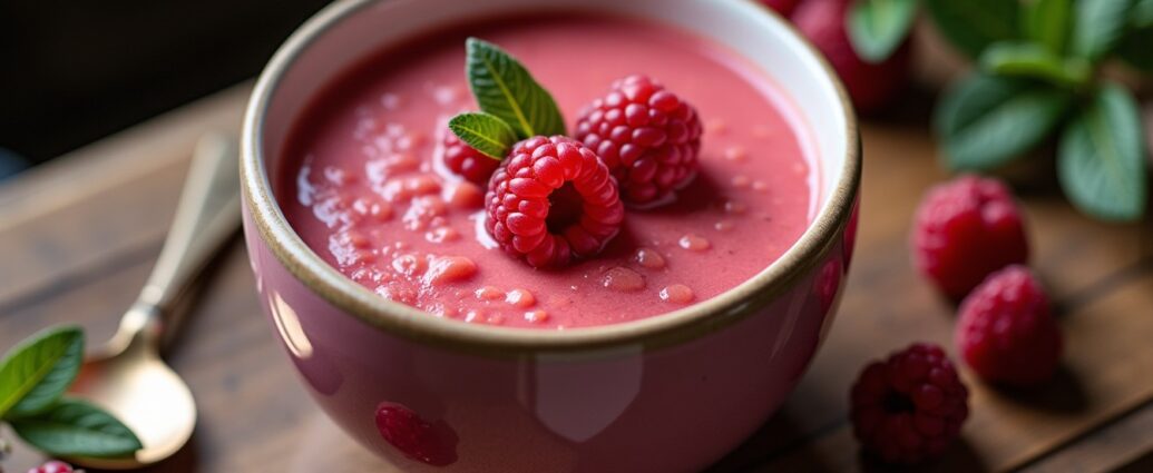 Délicieuse soupe festive au champagne et framboises : la recette simplifiée