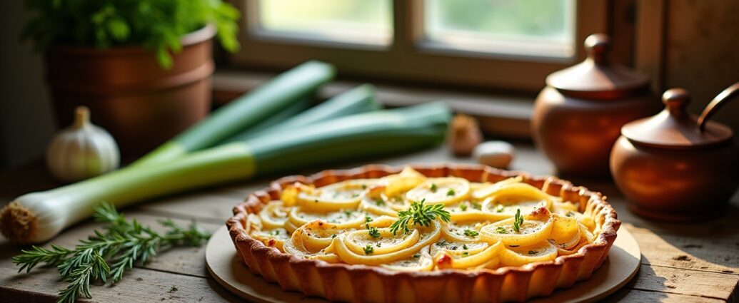 Délicieuse tarte aux poireaux à l'ancienne : recette traditionnelle et savoureuse