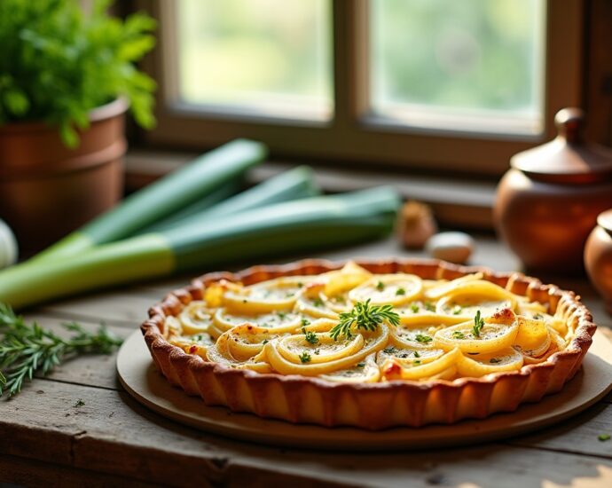 Délicieuse tarte aux poireaux à l'ancienne : recette traditionnelle et savoureuse